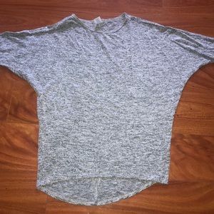 Grey Quarter Sleeve Off the Shoulder Shirt